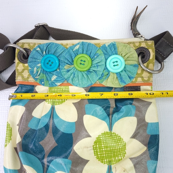 Fossil Key Per Colorful Coated Canvas Crossbody Bag Shoulder Purse Floral Print - Picture 6 of 7
